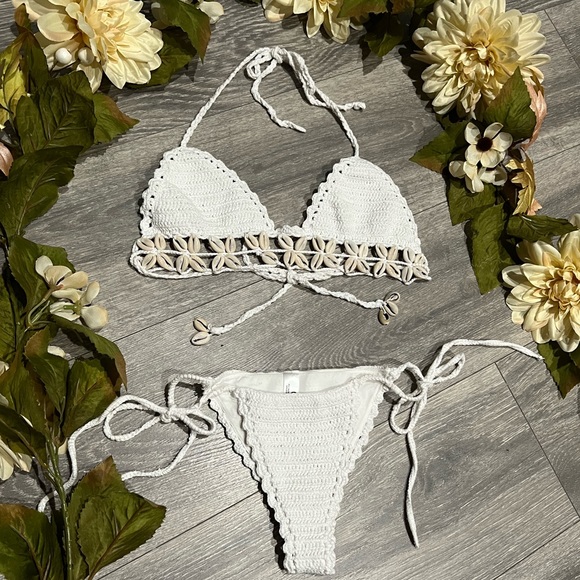 plumeria swimwear Swim Plumeria Swimwear White Crocheted Bikini